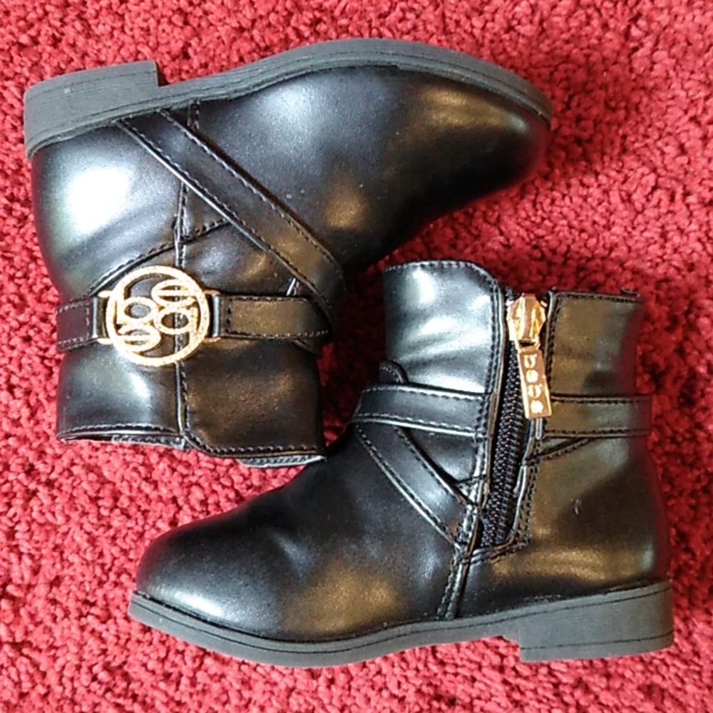 bebe girls Black Ankle Boots with Bling. Toddler Sz 7. - Picture 7 of 12